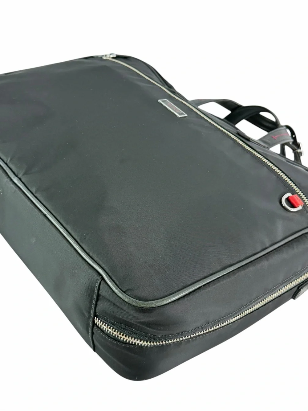 TUMI Black Nylon Leather Briefcase Bag